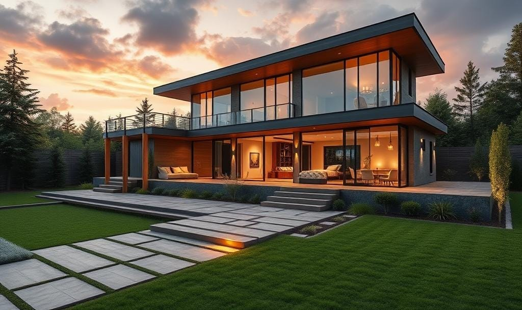 Substack Generated image of a dream modern home
